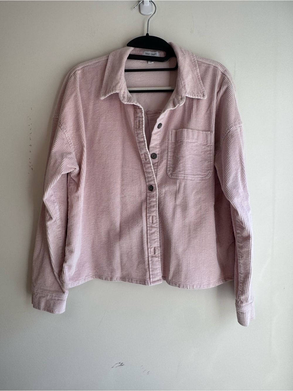 True Craft Light Pink Corduroy Button-Down Jacket